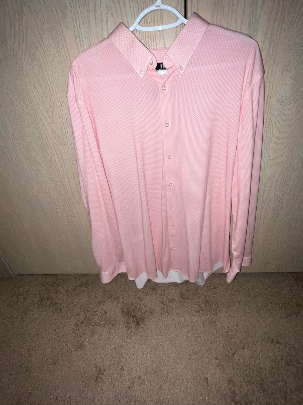 JF J. Ferrar - Men's Pale Pink Button-Down Dress Shirt